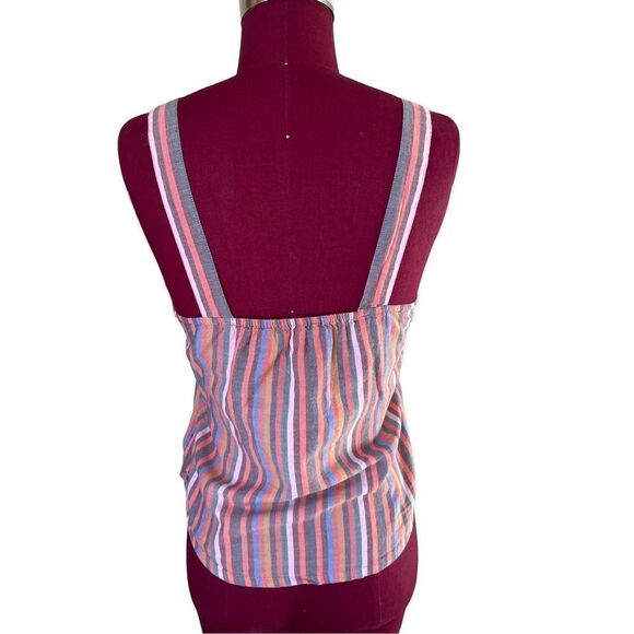Madewell Tie-Front Cami Top Rainbow Stripe size 6 - Picture 5 of 10